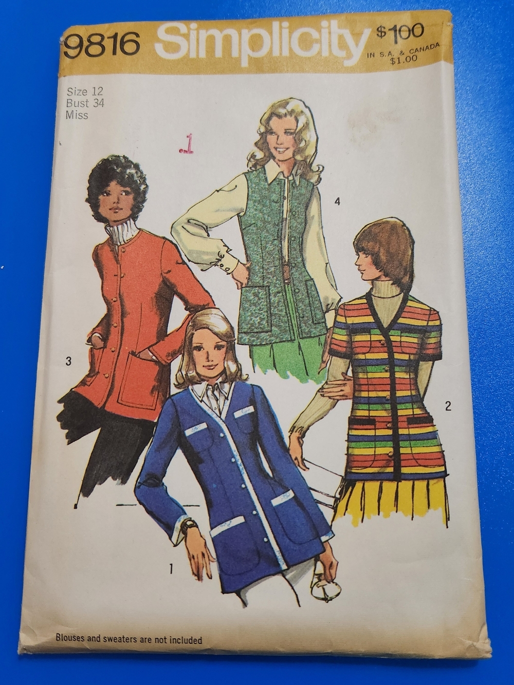 Simplicity Women’s Jacket & Vest Pattern, Size 12, Bust 34